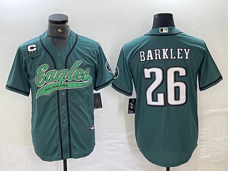 Men Philadelphia Eagles #26 Barkley Green 2024 Nike Co branded NFL Jersey style 9->philadelphia eagles->NFL Jersey